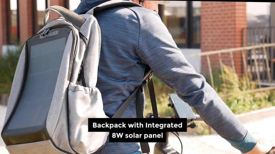 Waterdichte rugzak met zonnepaneel, draagbare laptop tas met flexibele,  krachtige en... | bol.com