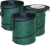 Pop-up tuinzakken - 42 gallons (160 l) Opvouwbare herbruikbare werfafvalcontainers met handgrepen voor gazon, blad, afval, opslag - verpakking van 3
