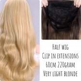 Halfwig Pruik Clip In Extensions Hair Extensions 60cm bodywave blond