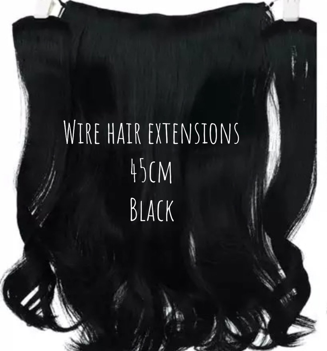 Wire Hair Extensions Visdraad Haar Hairextensions Clip In zwart 45cm 180gram - Royalhair