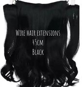 Wire Hair Extensions Visdraad Haar Hairextensions Clip In zwart 45cm 180gram