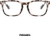 PHRAMES® - Minos Brown Marble – Beeldschermbril – Computerbril - Blauw Licht Filter Bril - Blauw Licht Bril – Gamebril – Unisex - UV400 - Voorkomt Hoofdpijn en Vermoeidheid