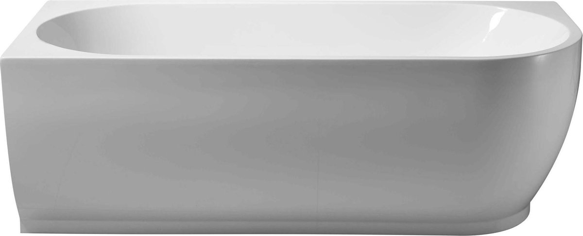Saqu Cloud half vrijstaand hoekbad 2-persoons met hoek links 180x80cm glans wit acryl