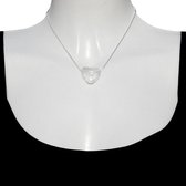 Bergkristal hanger hart met ketting 40cm