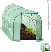 Relaxdays kweekkas - tomatenkas - begaanbaar - steeksysteem - raam & deur - foliekas - 450x200x200cm