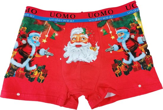 Boxershort - kerst - heren - rood - kerstman - grappig - funny - maat L |  bol.com