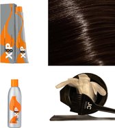 XP100 haarverf pakket kleur 6.1  Donkerblond & As (1x 100ML) met 6% waterstof ( 1x 250ML) incl verfbakje, kwast, maatbeker, puntkam en handschoenen