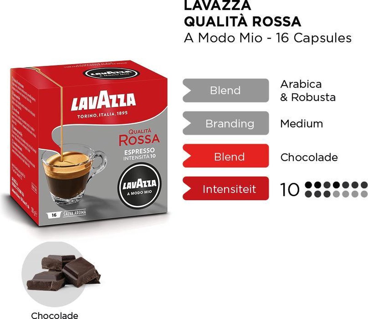 Lavazza Qualita Rossa - 16 Capsules pour Lavazza a Modo Mio à 5,09 €