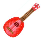 Speelgoed gitaar met 4 snaren. Aardbei look