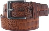 JOB86 - Kroko lederen heren jeansriem - Cognac - 85 cm