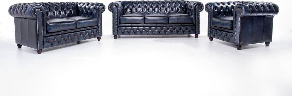 The Chesterfield Brand Original Antiek Blauw 1+2+3 zits