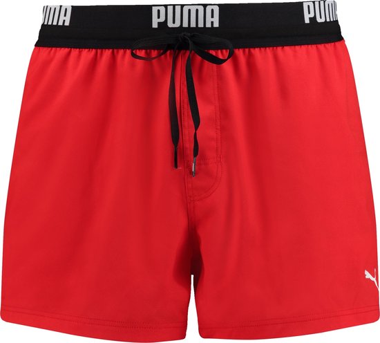PUMA Swim Logo Short Heren Zwembroek - rood - Maat XXL