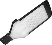 LED Straatlamp - Straatverlichting - Orny - 100W - Helder/Koud Wit 6400K - Waterdicht IP65 - Mat Zwart - Aluminium