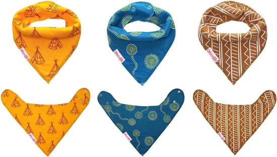 Slabbetjes baby jongens - Bandana kwijl slab - 3 stuks slabbers BB04a van Little Dutch — afbeelding 3