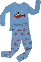 Elowel - Jongen Pyjama 2 Delig, 100% Katoen, Comfortabel, Slim fit Broek | 12-18 Maand | Helikopter