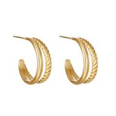 Oorbellen Hoops Double Goudkleurig Stainless Steel