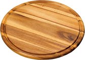 Houten broodplank/serveerplank rond met sapgroef 30 cm - Snijplanken/serveerplanken van hout