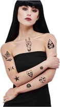 Smiffys - Icon Tijdelijke Tattoo - Zwart