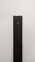 Leren plankendragers - Zwart - 2 stuks - 90 x 4 cm - met zilverkleurige schroeven