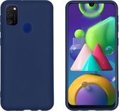 iMoshion Color Backcover Samsung Galaxy M30s, Samsung Galaxy M21 hoesje - donkerblauw