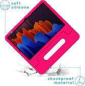 iMoshion Tablet Hoes Kinderen Geschikt voor Samsung Galaxy Tab S8 Plus / Tab S7 Plus / Tab S7 FE - iMoshion Kidsproof Backcover met handvat - Roze