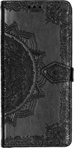 Mandala Booktype Huawei Y7 (2019) hoesje - Zwart