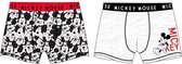 Mickey Mouse Kinder Boxershort 2-pak Maat 104/110 Grijs/Zwart