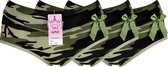 Dames slips 3-pack Camo / Camouflage print groen - Size M