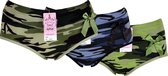 Dames slips 3-pack Camo / Camouflage print 3 verschillende kleuren - Size XL