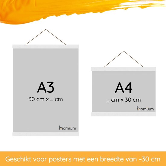 Porte- affiche Homium 30 cm - Bois - Wit - Système de Homium magnétique