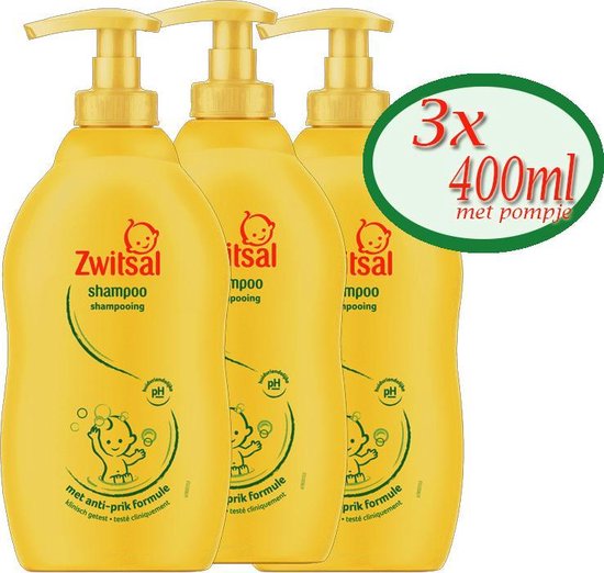 3x 400ml Zwitsal Shampoo met anti-prik formule
