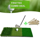 Firsttee - COMBI DEAL - Chippingmat & 25 Bamboe Tees (70MM) - Golf accessoires - Cadeau - Sport - Training - Golftrainingsmateriaal - Golfset - Golfclub - Golfballen - Trainingsmat