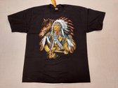 Rock Eagle Shirt: Native American / Indiaan man met tooi met paard (XLarge)