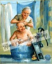 TOPMO- Love forever - oma die opa verzorgt - Diamond painting pakket - HQ Diamond Painting - volledig dekkend - Diamant Schilderen – voor Volwassenen – ROND - 40 x 50 CM
