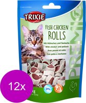 Trixie Premio Rolletjes - Kattensnack - 12 x Vis Kip 50 g