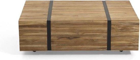 BELIANI GANDER - Salontafel - Lichte houtkleur - Teakhout