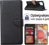 Samsung Galaxy A12 Book case - Boek cover - Portemonnee hoes - Galaxy A12 Hoesje wallet hoes - ZWART - EPICMOBILE