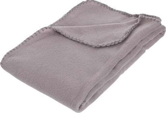 Atmosphera - Plaid - Fleece - Grijs - 125 x 150 cm