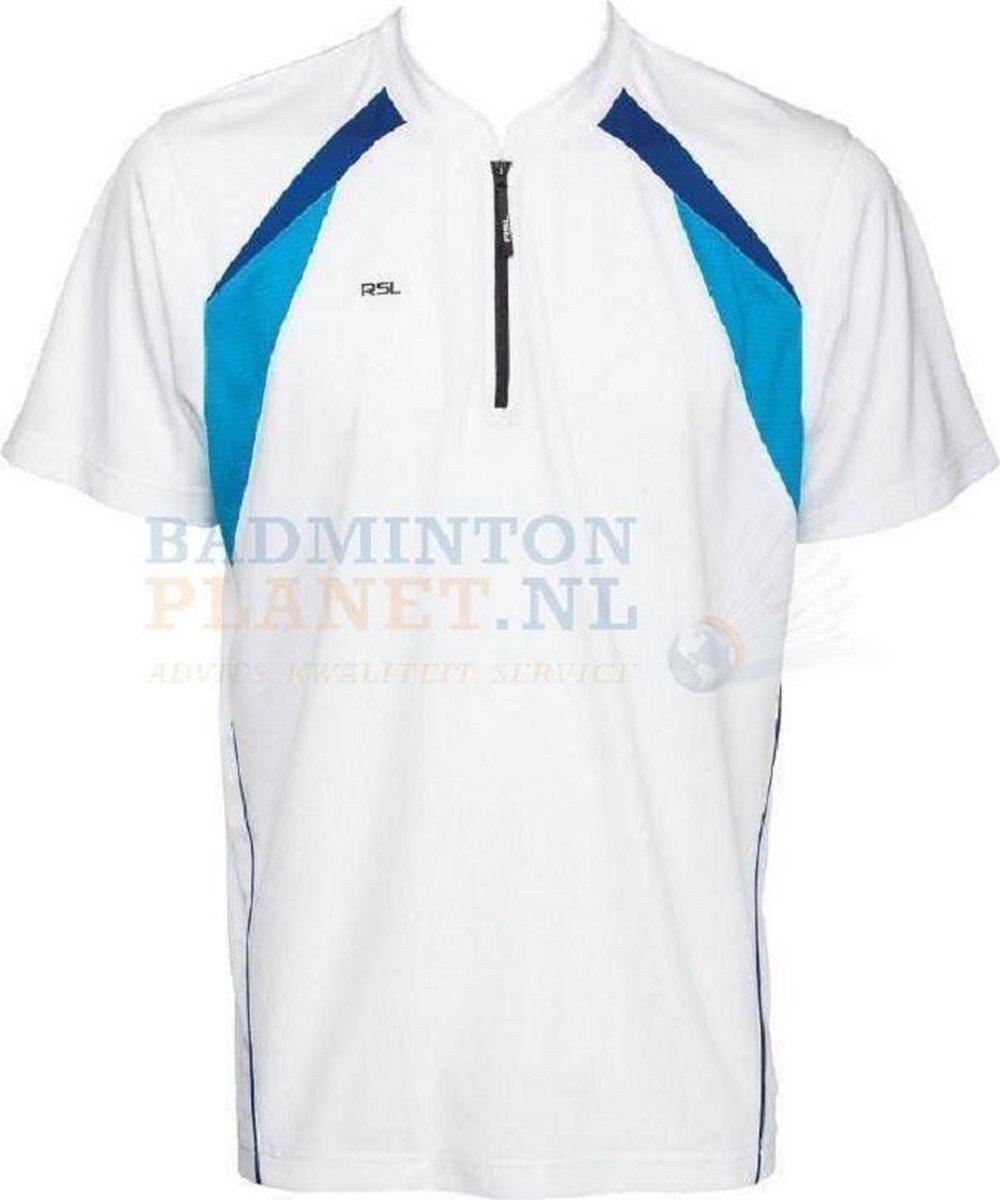RSL T-shirt Badminton Tennis Wit/Blauw Dames maat XS