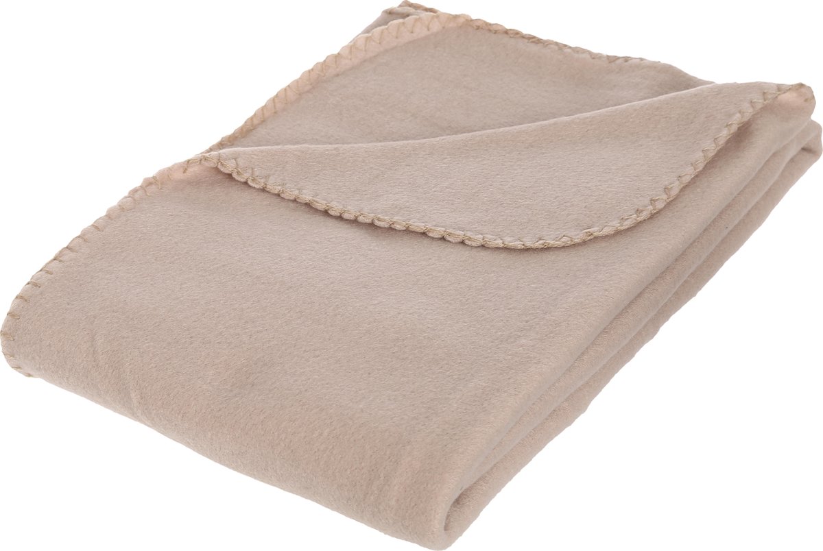 Atmosphera - Plaid - Fleece - Beige - 125 x 150 cm