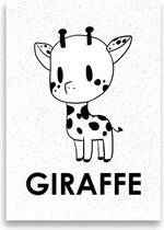 Kinderposter | Kinderkamer | Babykamer | Dieren | Wanddecoratie | A3 formaat | MOODZ design | Giraffe | Wit