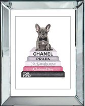 By Kohler Franse Bulldog op designer modeboeken spiegellijst 40x50x4.5cm (114602)