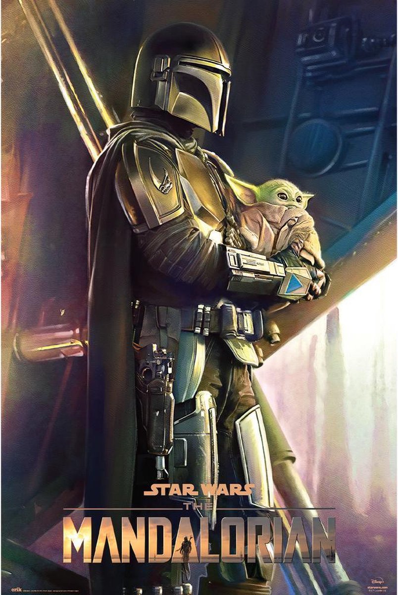 Mandalorian poster - Star Wars -premiejager -the child - Yoda - 61 x 91.5 cm - Posterpoint
