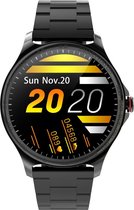 Belesy® MARS - Smartwatch Dames - Smartwatch Heren - Horloge - Bloeddruk - ECG - Stappenteller - 1.3 inch - Kleurenscherm - Full Touch - Zwart – Staal - Schakel