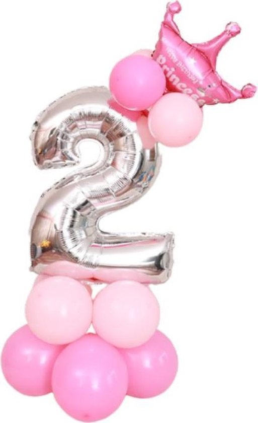 Beyond Manhattan Gespecificeerd Verjaardag 2 jaar - Ballonnen Set - 2 Jaar Meisje - Feestversiering |  bol.com