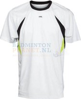 RSL T-shirt Badminton Tennis Wit/Geel maat L