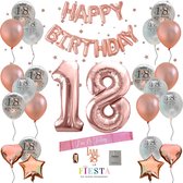 18 Jaar Verjaardag Versiering - Roségoud - Versiering Verjaardag - Feestartikelen - Feestpakketten - Verjaardag Decoraties