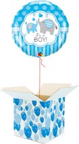 Helium Ballon Hart gevuld met helium - Geboorte - Cadeauverpakking - It's a Boy! - Folieballon - Helium ballonnen geboorte - Gender Reveal