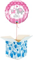 Helium Ballon gevuld met helium - Geboorte - Cadeauverpakking - It's a Girl! - Folieballon - Helium ballonnen geboorte - Gender Reveal