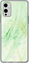6F hoesje - geschikt voor OnePlus 9 -  Transparant TPU Case - Pistachio Marble #ffffff